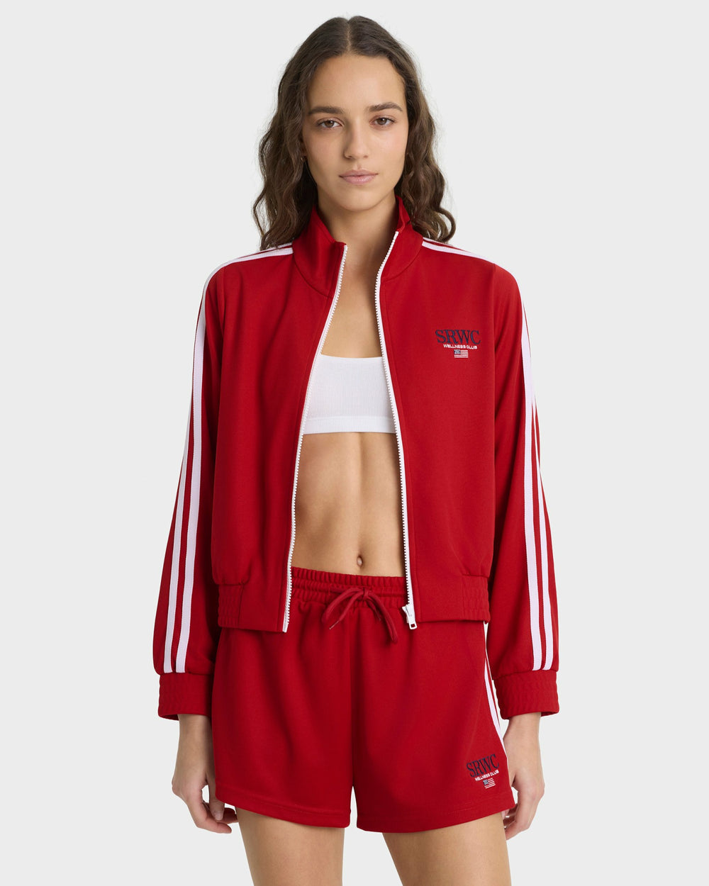 Nautical Elio Track Jacket - Ruby Sporty & Rich Outlet