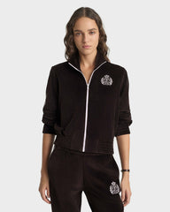 NY Crest Elio Velour Track Jacket - Chocolate Sporty & Rich US