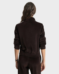 NY Crest Elio Velour Track Jacket - Chocolate Sporty & Rich US