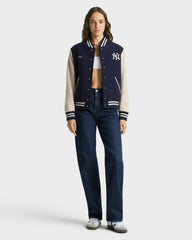 Homerun Wool Varsity Jacket - Navy/Cream Sporty & Rich Outlet