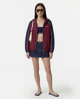Signature Logo Gym Jacket - Bordeaux/White/Navy Sporty & Rich US