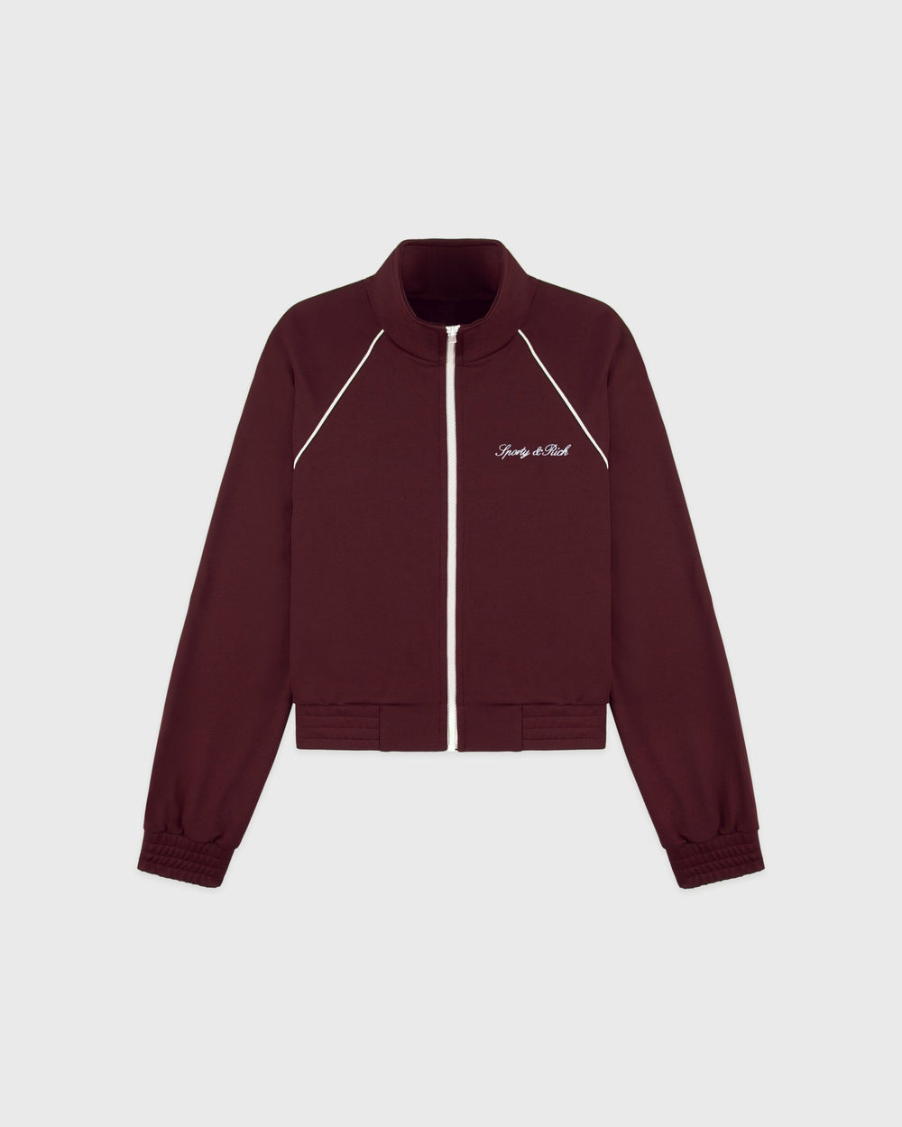 Signature Logo Retro Track Jacket - Bordeaux/White Sporty & Rich Sale