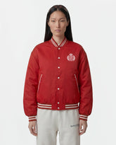 H&W Crest Oversized Varsity Jacket - Ruby Sporty & Rich For Sale