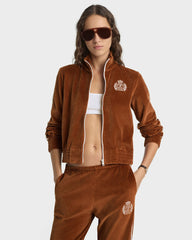 NY Crest Elio Velour Track Jacket - Tobacco Sporty & Rich Sale
