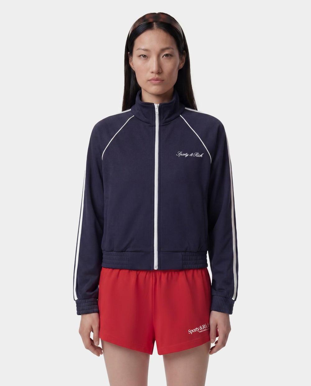 Signature Logo Retro Track Jacket - Dark Navy Sporty & Rich Online