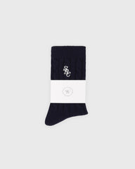SRC Cableknit Socks - Navy Sporty & Rich Outlet