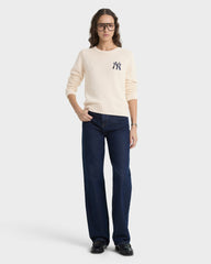 Heritage Yankees Serif Knitted Sweater - Ecru/Navy Sporty & Rich For Sale