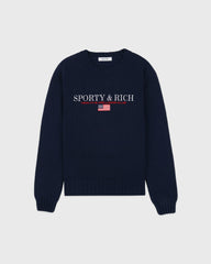 S&R Nautical Knitted Sweater - Navy Sporty & Rich US