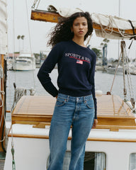 S&R Nautical Knitted Sweater - Navy Sporty & Rich US