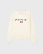 S&R Nautical Knitted Sweater - Ecru Sporty & Rich Sale
