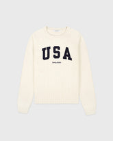 USA Knitted Sweater - Ecru/Navy Sporty & Rich Online