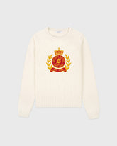 NY Crest Knitted Sweater - Ecru Sporty & Rich Outlet