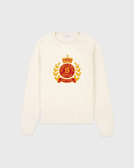 NY Crest Knitted Sweater - Ecru Sporty & Rich Outlet