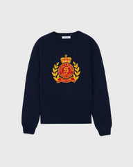 NY Crest Knitted Sweater - Navy Sporty & Rich US