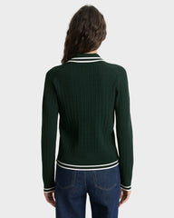 SRC Mini Cable LS Polo - Forest/Ecru Sporty & Rich Online