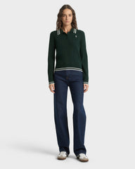 SRC Mini Cable LS Polo - Forest/Ecru Sporty & Rich Online