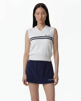 Signature Logo Knitted Vest - White Sporty & Rich Discount