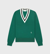 SRC Minimalist V-Neck Sweater - Alpine/Navy/Off White Sporty & Rich Discount