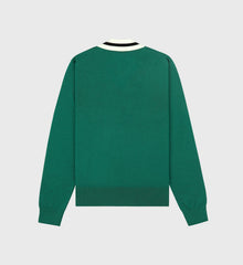 SRC Minimalist V-Neck Sweater - Alpine/Navy/Off White Sporty & Rich Discount