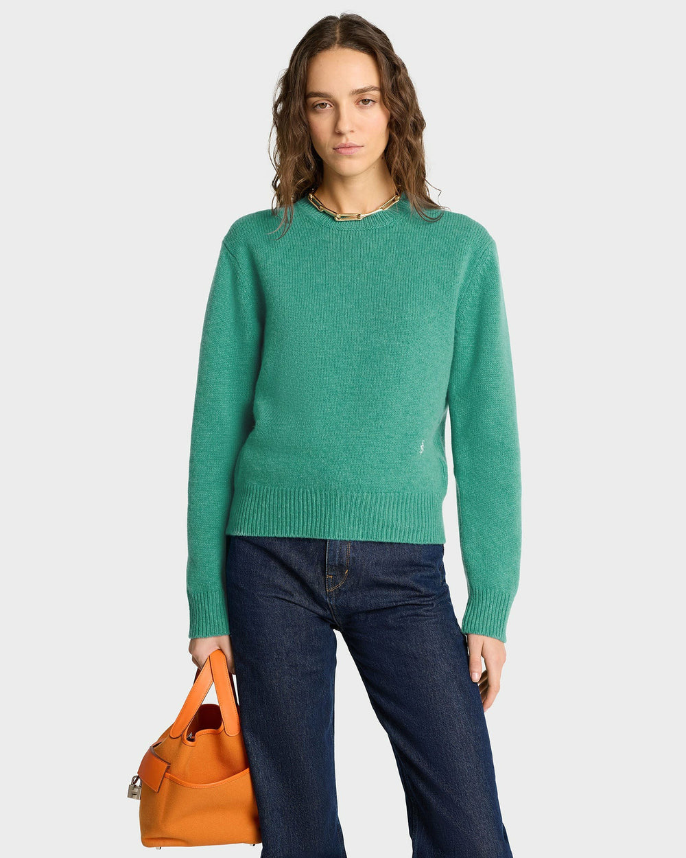 SRC Wool Crewneck - Spring Green/White Sporty & Rich Outlet