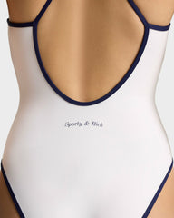 Eden Crest One Piece Swimsuit - White/Navy Sporty & Rich Online
