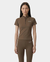 Serif Logo SS Sports Quarter Zip - Sand Sporty & Rich Discount