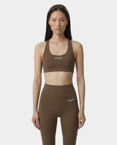 Serif Logo Sports Bra - Sand Sporty & Rich Outlet