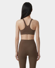 Serif Logo Sports Bra - Sand Sporty & Rich Outlet