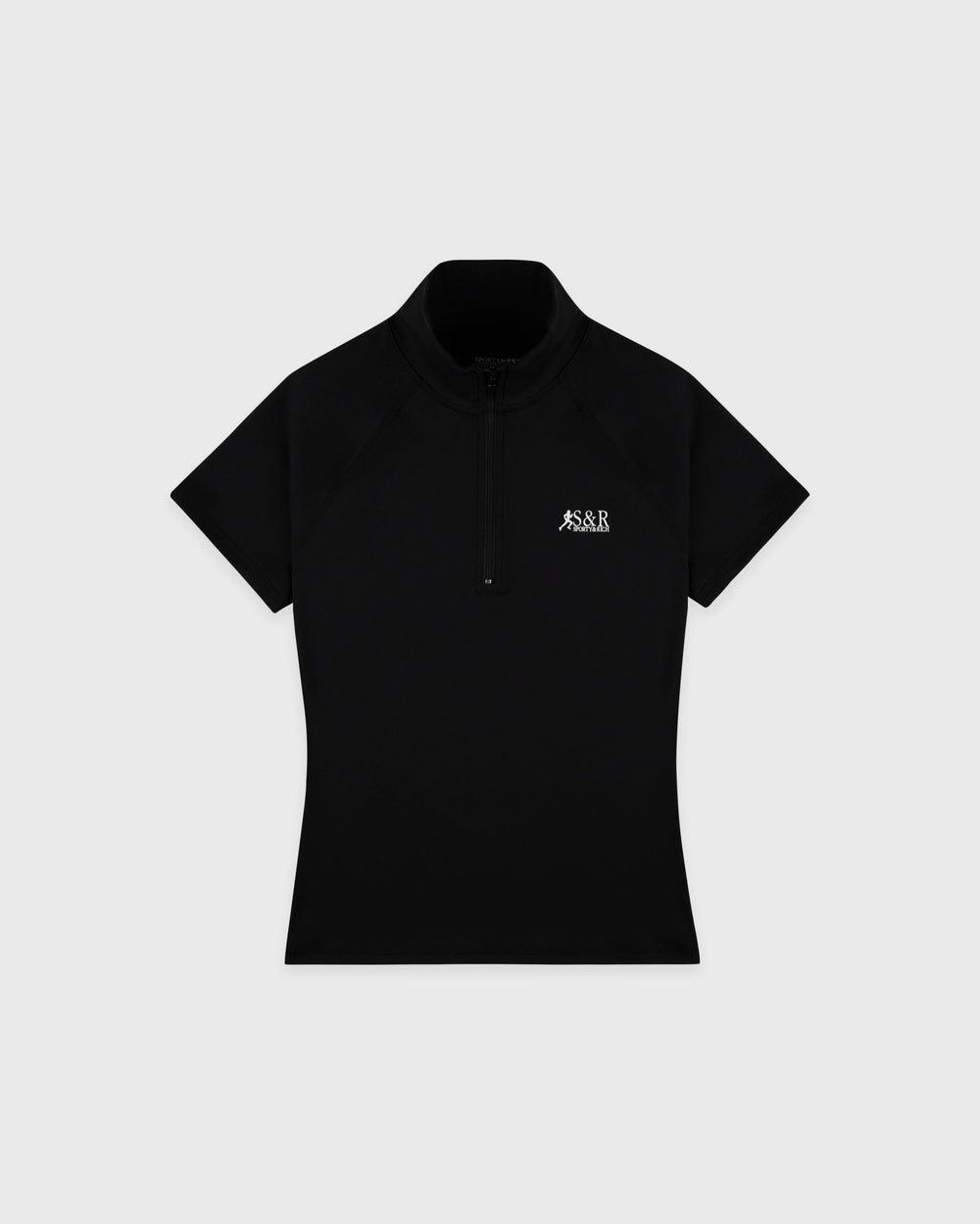 SR Runner Short Sleeve Sports Quarter Zip - Black/White Sporty & Rich Discount
