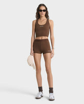 Serif Logo Active Short - Toffee/White Sporty & Rich Sale