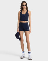 Serif Logo Active Short - Navy/White Sporty & Rich Online