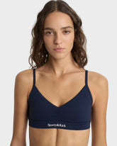 Serif Logo Mini Sports Bra - Navy/White Sporty & Rich Outlet