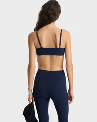 Serif Logo Mini Sports Bra - Navy/White Sporty & Rich Outlet
