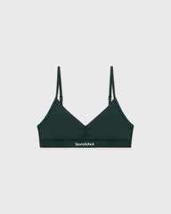 Serif Logo Mini Sports Bra - Forest/White Sporty & Rich Sale