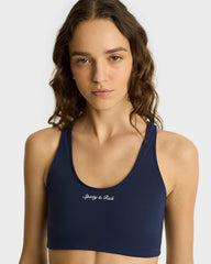 Syracuse Sports Bra - Navy/White Sporty & Rich Sale