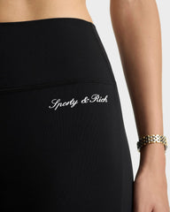 Signature Logo Flared Legging - Black/White Sporty & Rich Sale