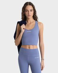 Serif Logo Legging - Colony Blue/White Sporty & Rich US