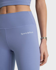 Serif Logo Legging - Colony Blue/White Sporty & Rich US
