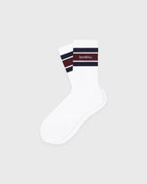 Serif Logo Socks - White/Navy/Bordeaux Sporty & Rich Sale