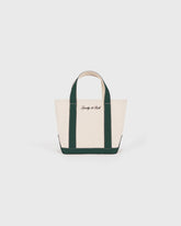 Signature Logo Mini Tote - Natural/Forest Green Sporty & Rich US