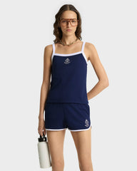 Crown Tennis Pique Short - Navy/White Sporty & Rich Online