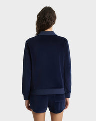 Crown Tennis Velour Polo - Navy/Ecru Sporty & Rich For Sale