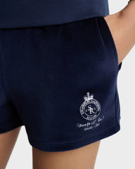 Crown Tennis Velour Short - Navy/Ecru Sporty & Rich Outlet