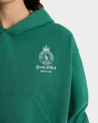 Crown Tennis Cropped Hoodie - Alpine/White Sporty & Rich US