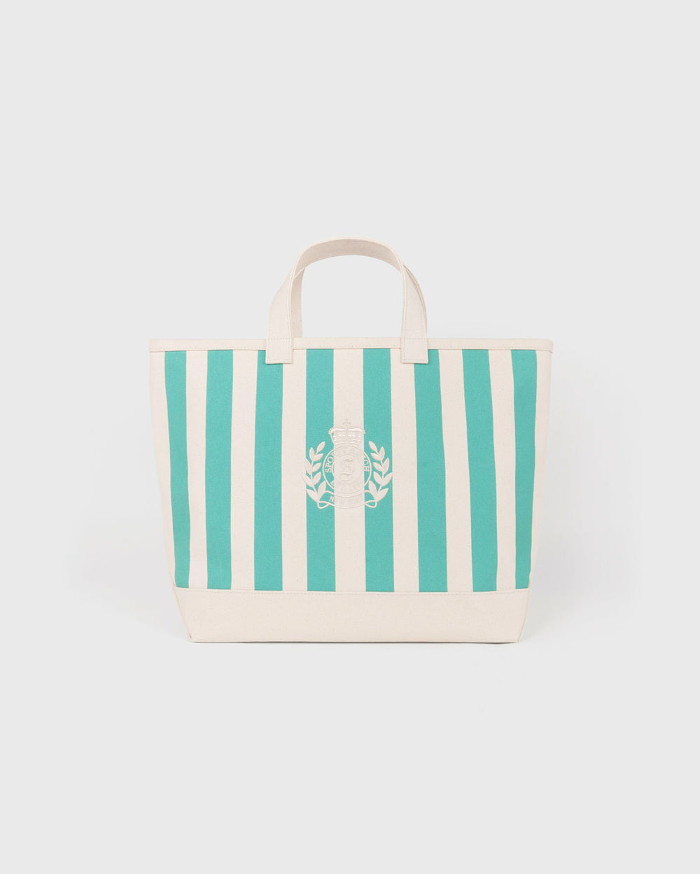 NY Crest Beach Tote - Natural/Amalfi Green Sporty & Rich Sale