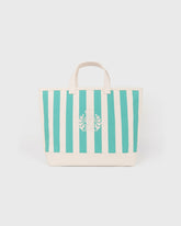 NY Crest Beach Tote - Natural/Amalfi Green Sporty & Rich Sale