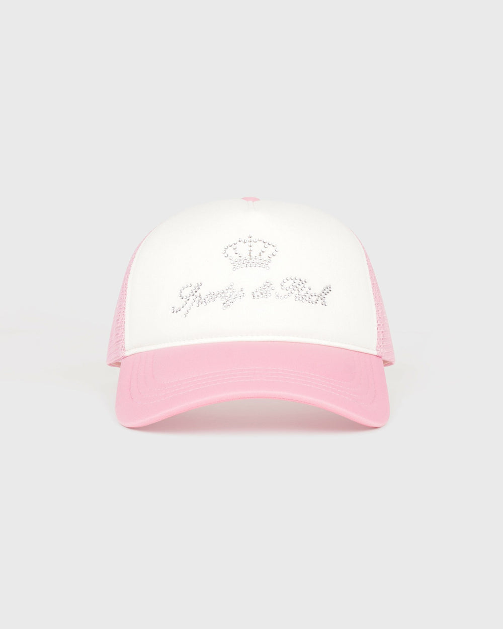 Juicy Crown Trucker Hat - White/Rose Sporty & Rich For Sale