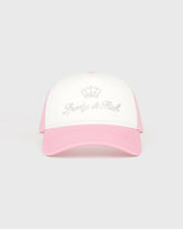 Juicy Crown Trucker Hat - White/Rose Sporty & Rich For Sale