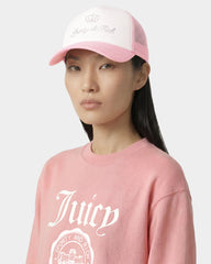 Juicy Crown Trucker Hat - White/Rose Sporty & Rich For Sale