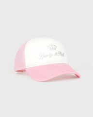 Juicy Crown Trucker Hat - White/Rose Sporty & Rich For Sale